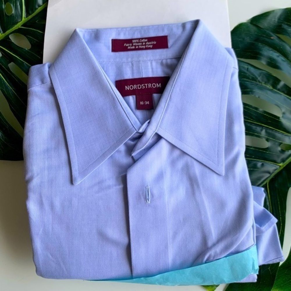 Nordstrom 16-34 Blue Dress Shirt NWOT